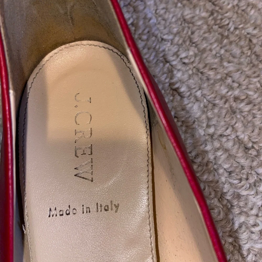 J. Crew Cece Ballet Flats, Made In Italy, Moroccan Red, Size 9 - Picture 7 of 8